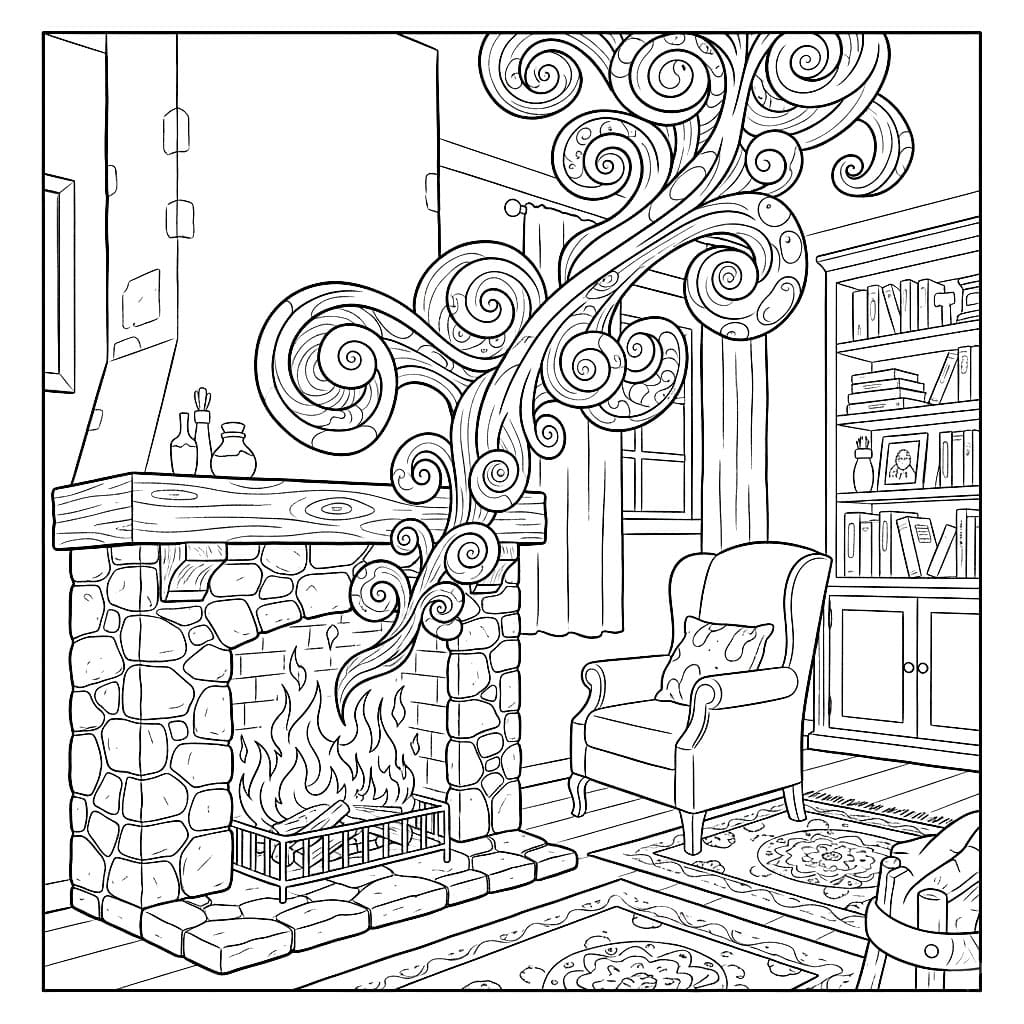 Peis med røykvirvler fargelegging