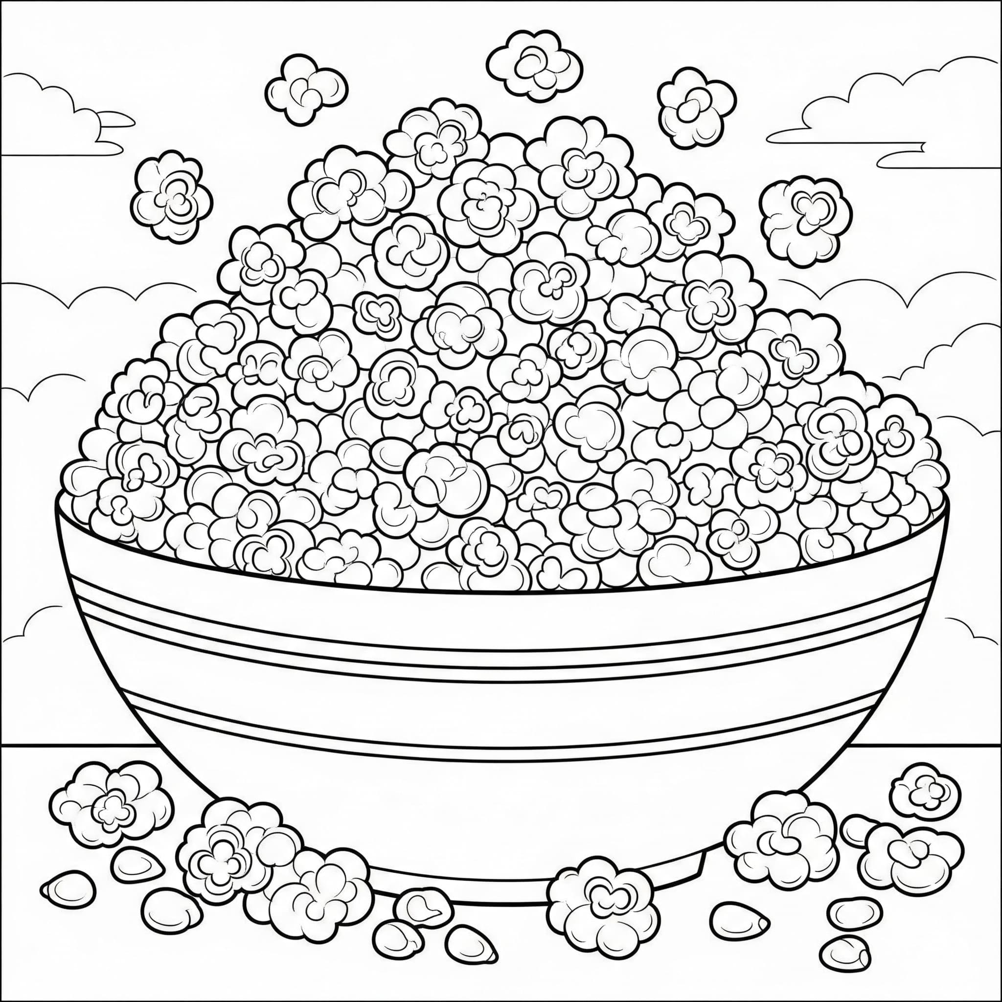 Popcorn i en bolle fargelegging