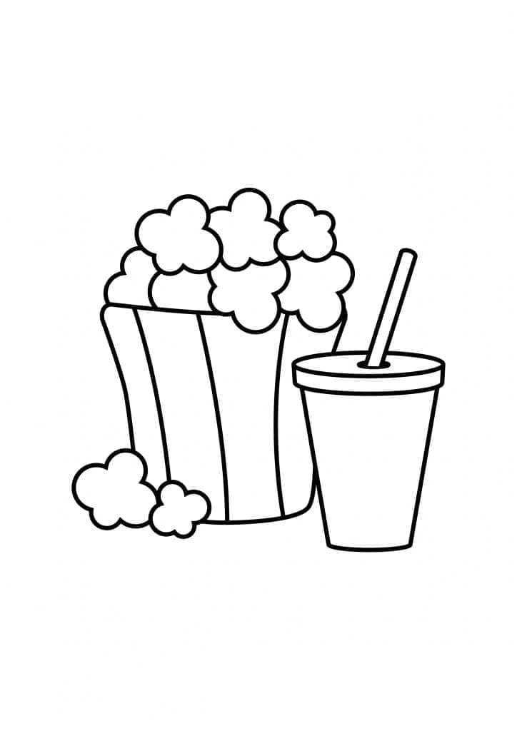 Popcorn med drikke fargelegging