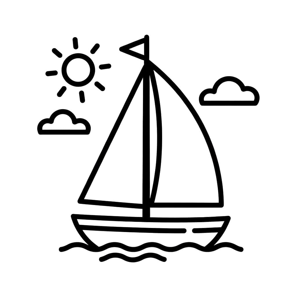 Seilbåt med doble seil fargelegging