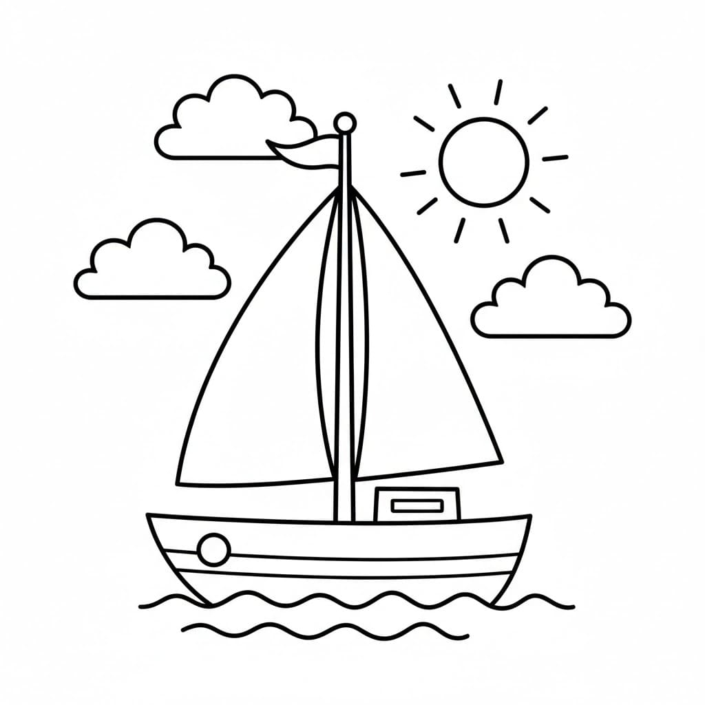 Seilbåt fargelegging