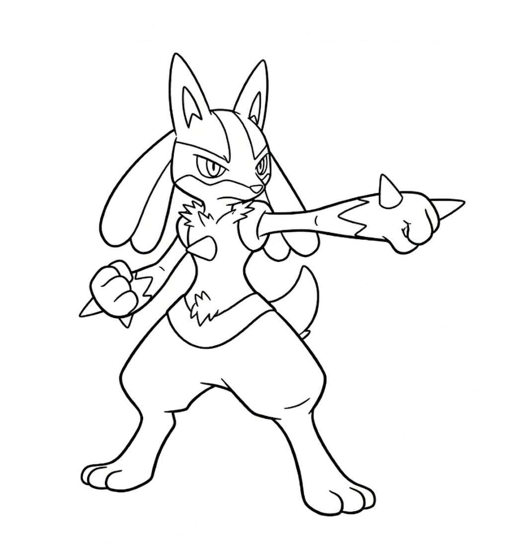 Seriøs Lucario fargelegging