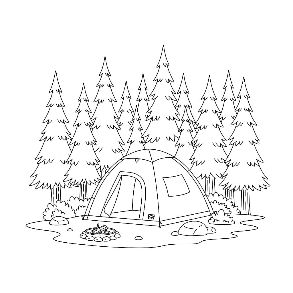 Skogcampingtelt fargelegging