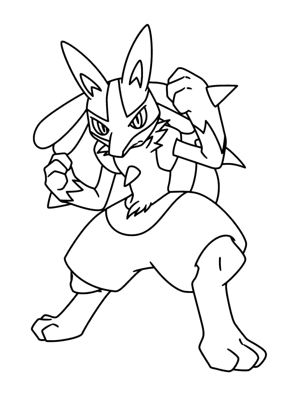 Skriv ut Lucario fargelegging