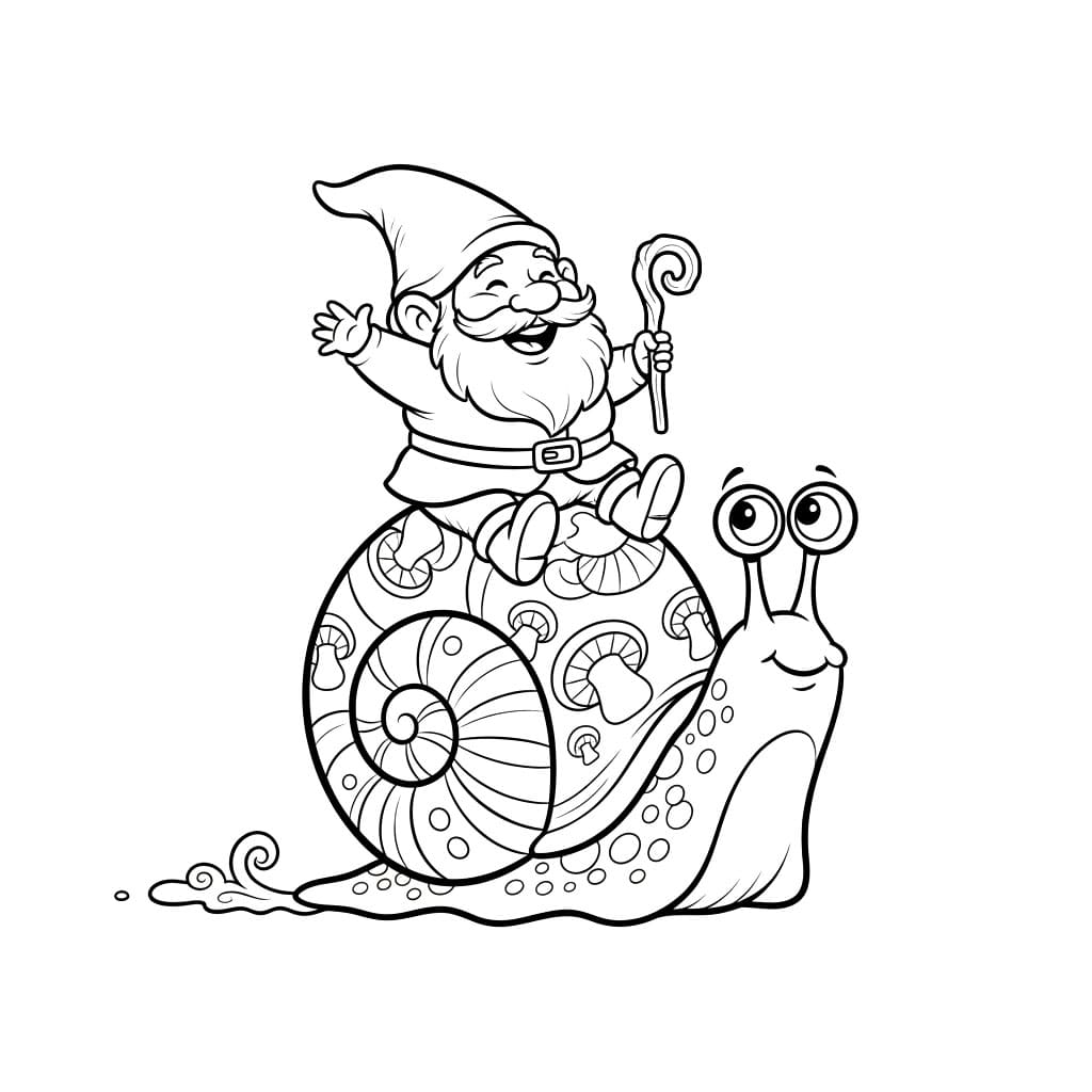 Snegletur Gnome fargelegging