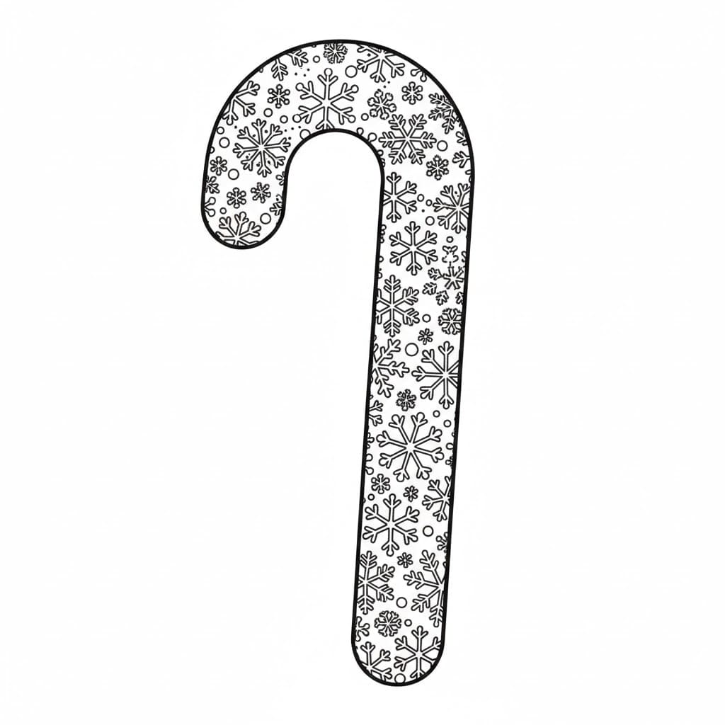 Snøfnuggmønster sukkerstang fargelegging