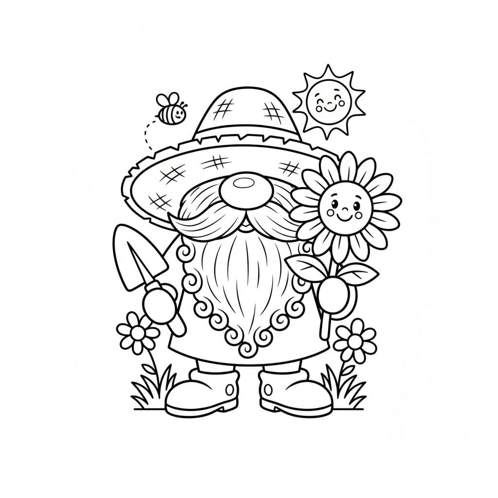 Sommer Gnome fargelegging