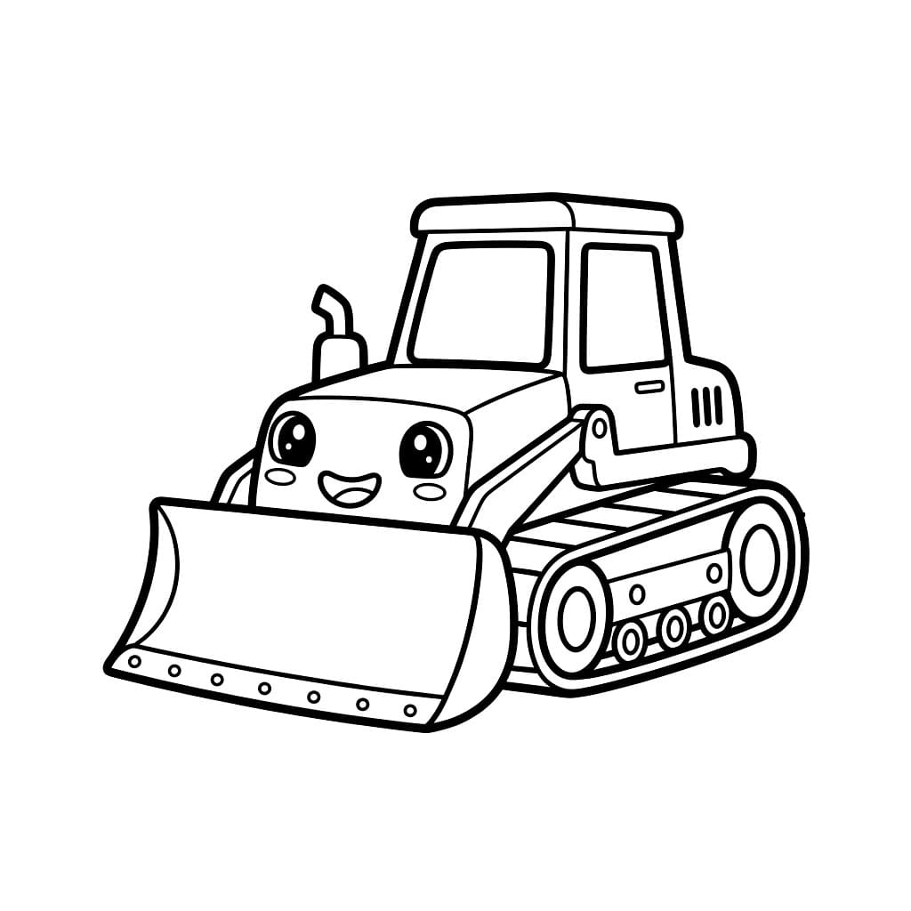 Søt bulldoser fargelegging