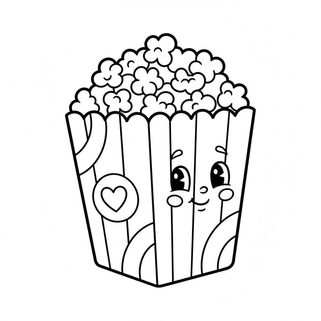 Søt popcorn fargelegging