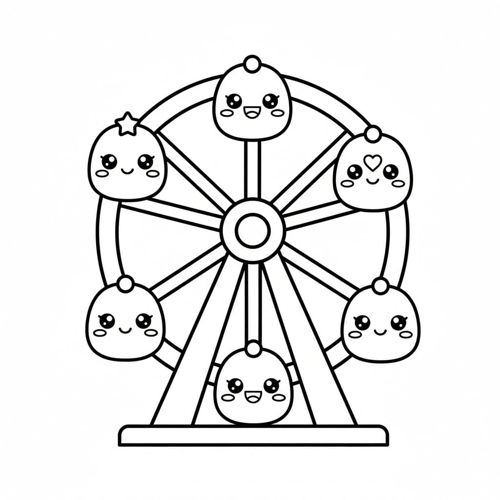 Søtt pariserhjul fargelegging