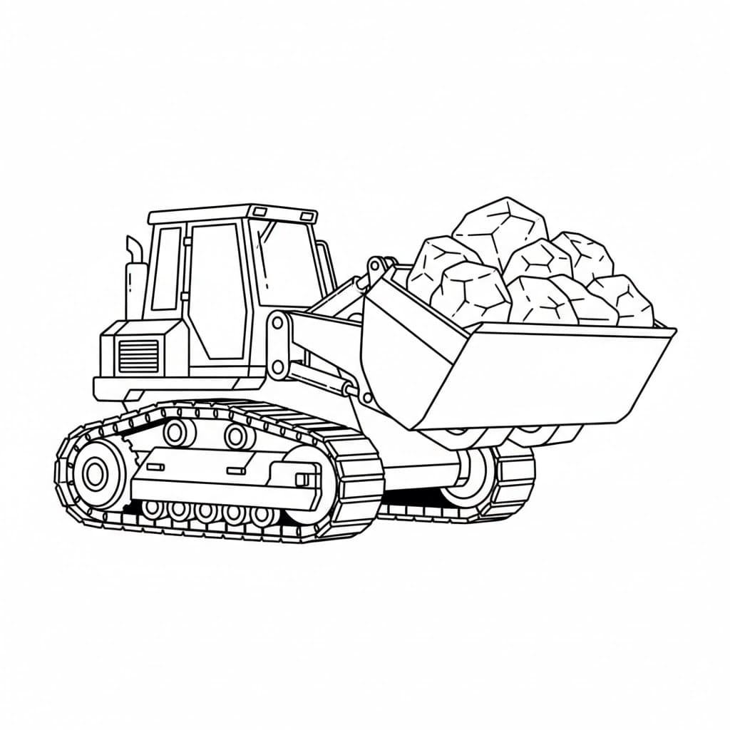 Steinbærende bulldoser fargelegging
