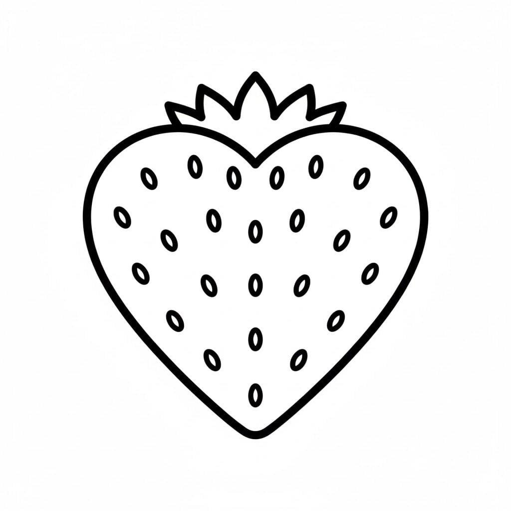 Stilisert hjertejordbær fargelegging