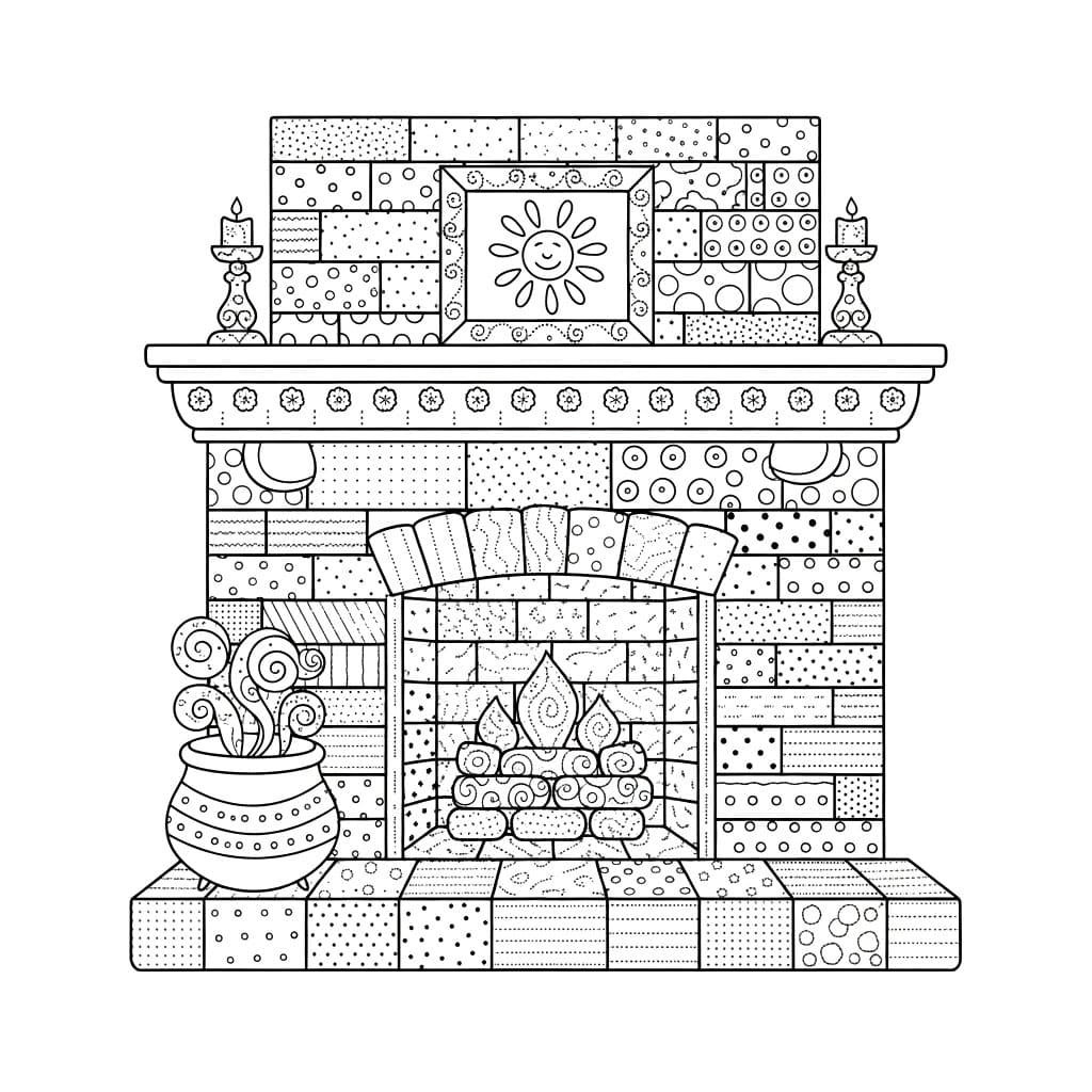 Stiplet mønster peis fargelegging