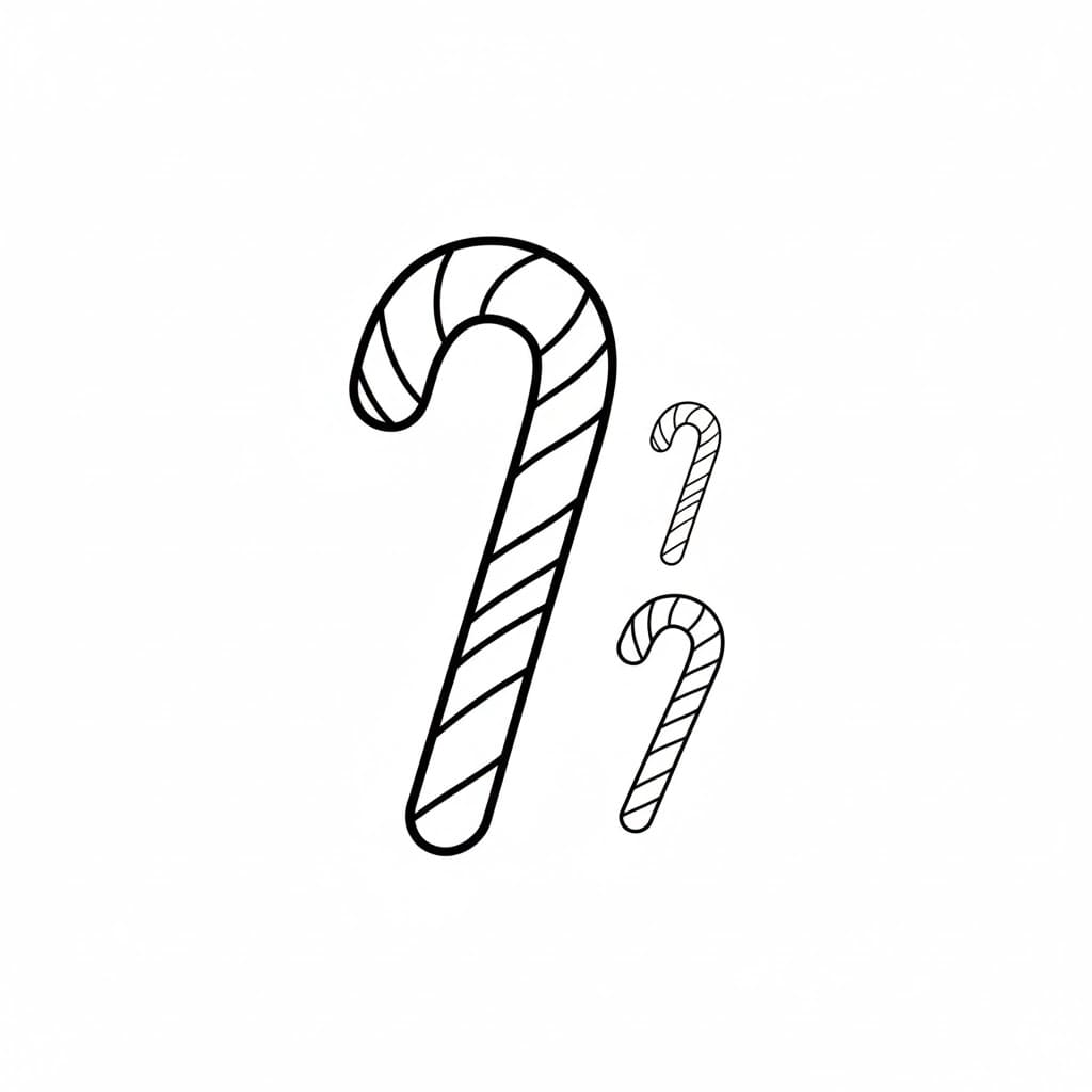 Store og små sukkerstenger fargelegging