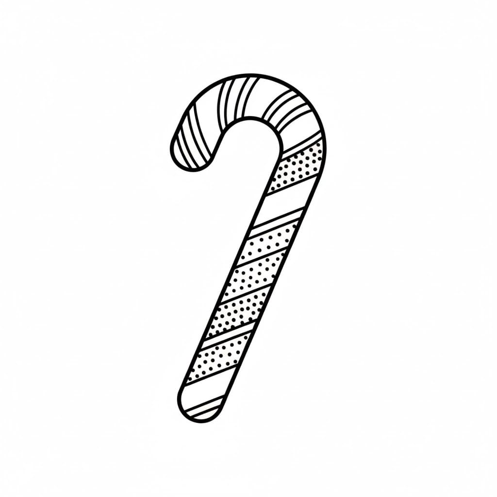 Stripete og prikkete sukkerstang fargelegging