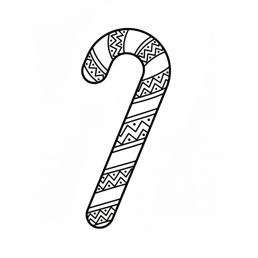 Sukkerstang med sikksakk detaljer fargelegging