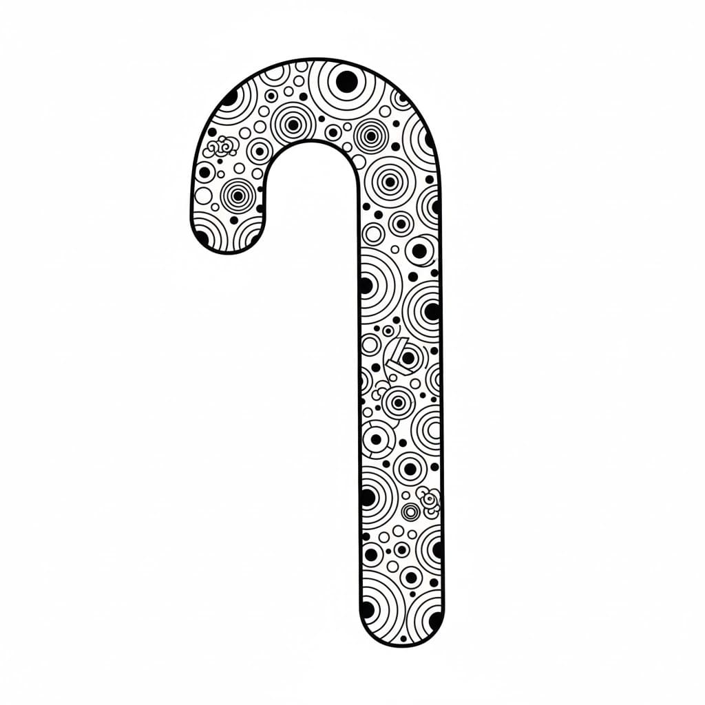 Sukkerstang med sirkulært mønster fargelegging