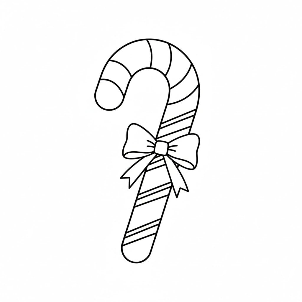 Sukkerstang med sløyfe fargelegging