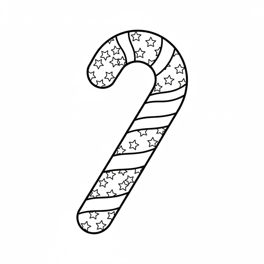 Sukkerstang med stjernemønster fargelegging