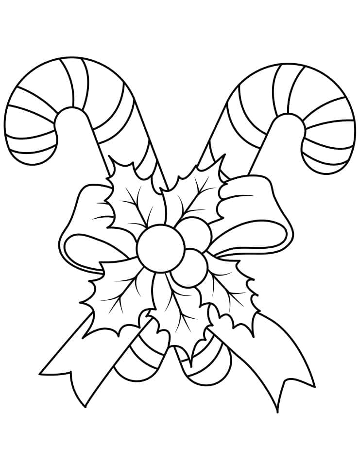 Sukkerstenger til jul fargelegging