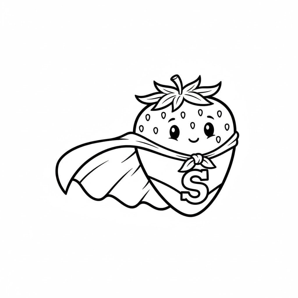Superhelt Jordbær fargelegging