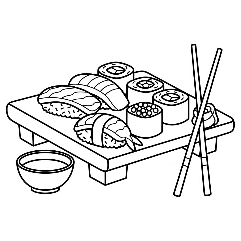 Sushi å skrive ut fargelegging