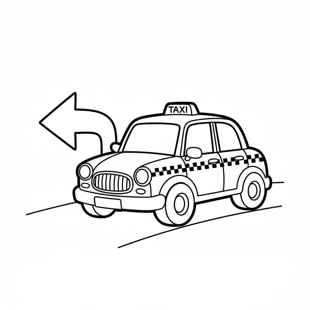 Taxi sving til venstre fargelegging