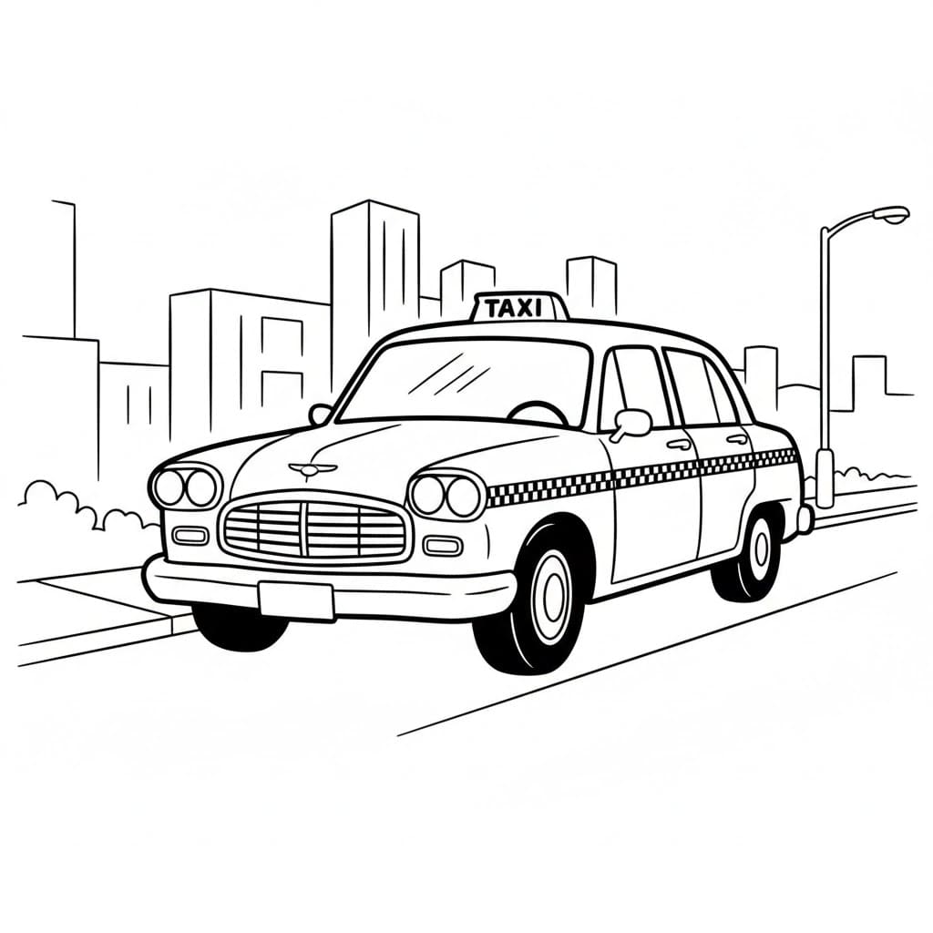 Taxien er parkert fargelegging