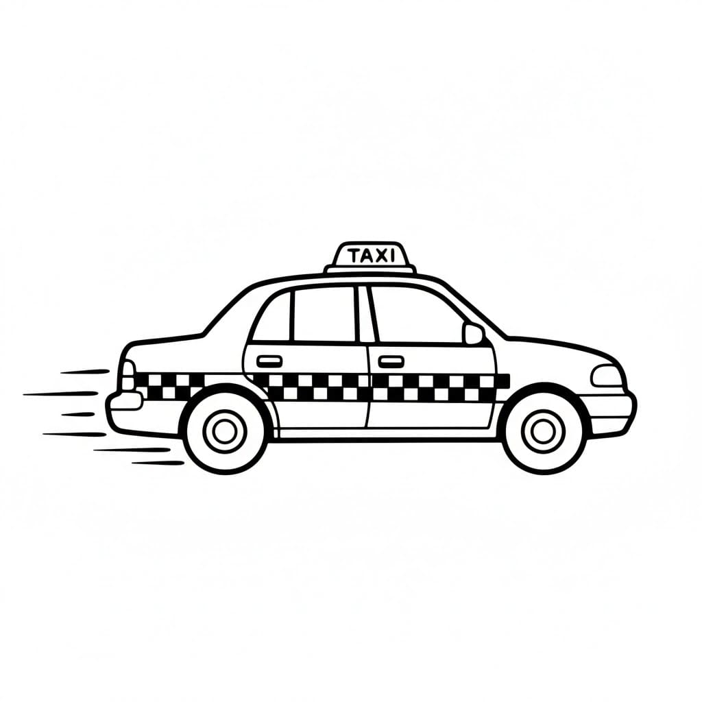 Taxien kjører fargelegging