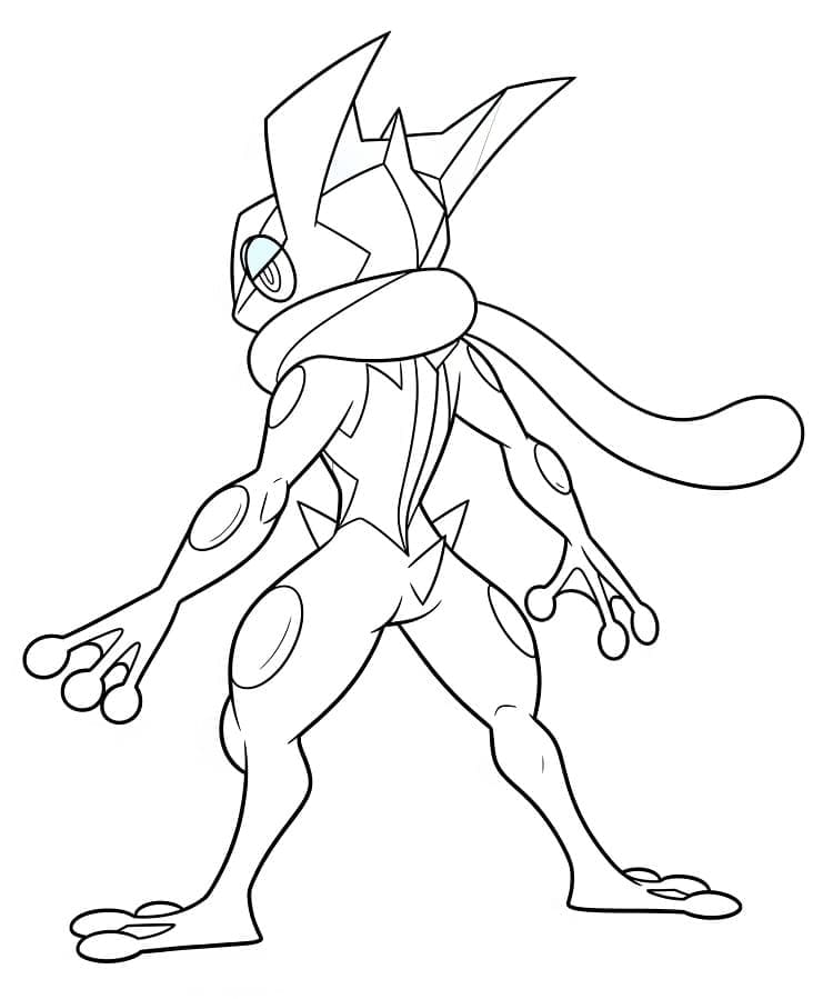 Tegning av Greninja fargelegging