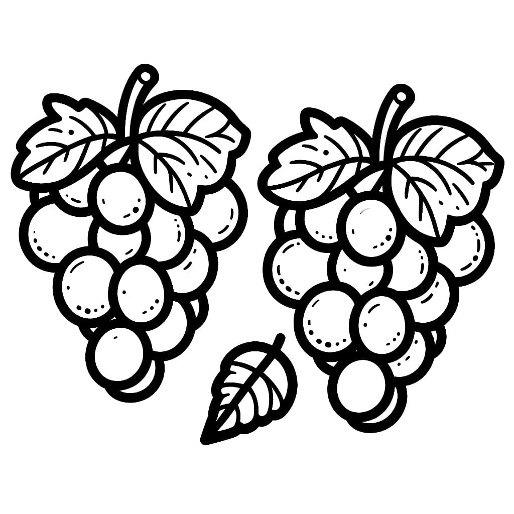 To klaser med druer fargelegging