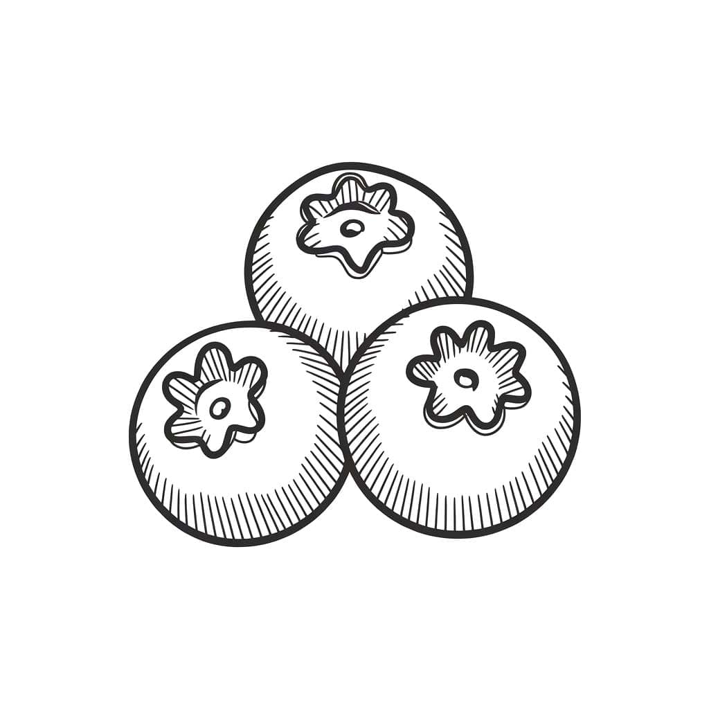 Tre blåbær fargelegging