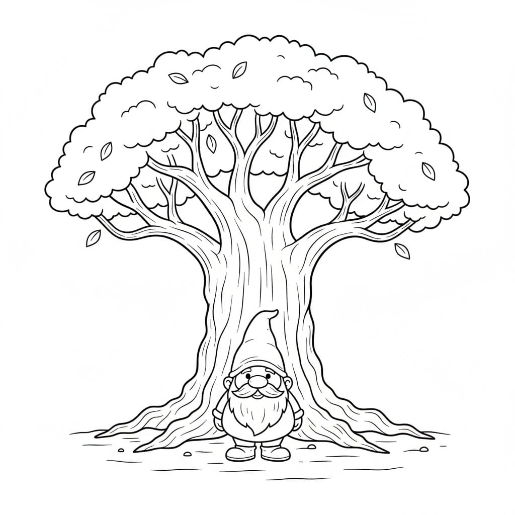 Treskygge Gnome fargelegging