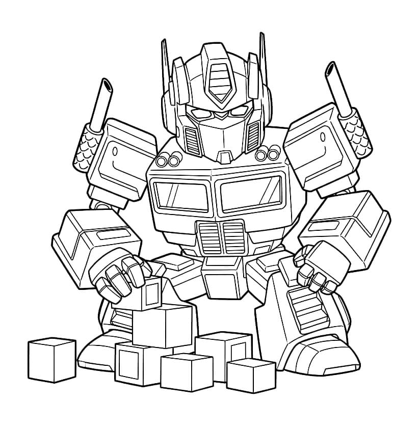 Utskriftbar Optimus Prime for barn fargelegging