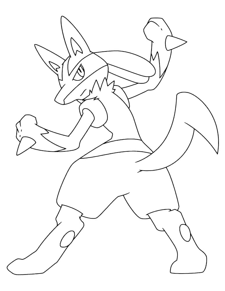 Utskrivbar Lucario fargelegging