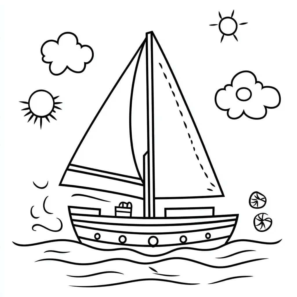 Utskrivbar seilbåt fargelegging