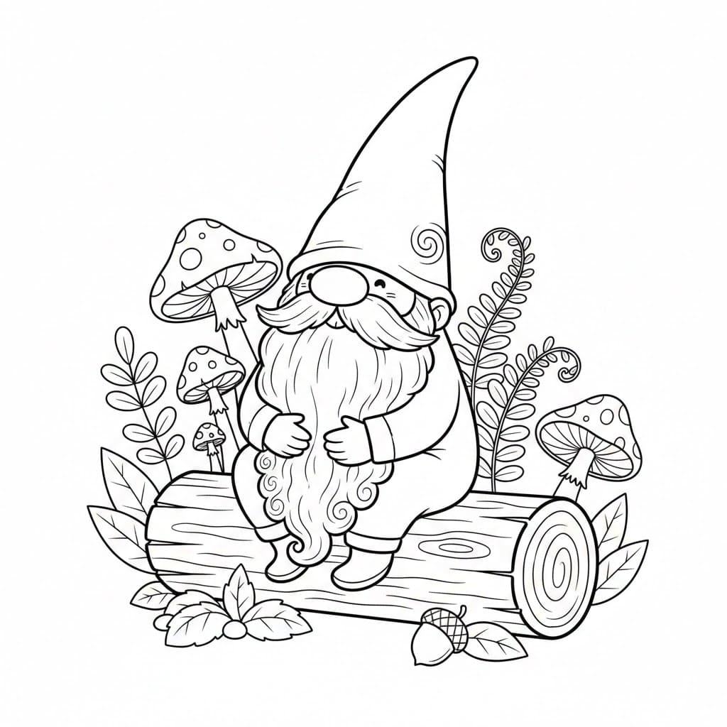 Vedstokk Gnome fargelegging