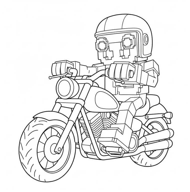 67 Brainrot på en motorsykkel fargelegging