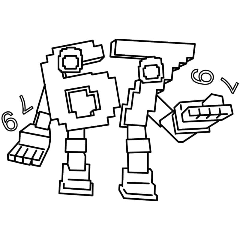 67 Brainrot Piksler fargelegging