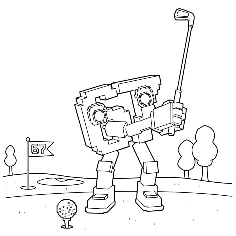 67 Brainrot spiller golf fargelegging