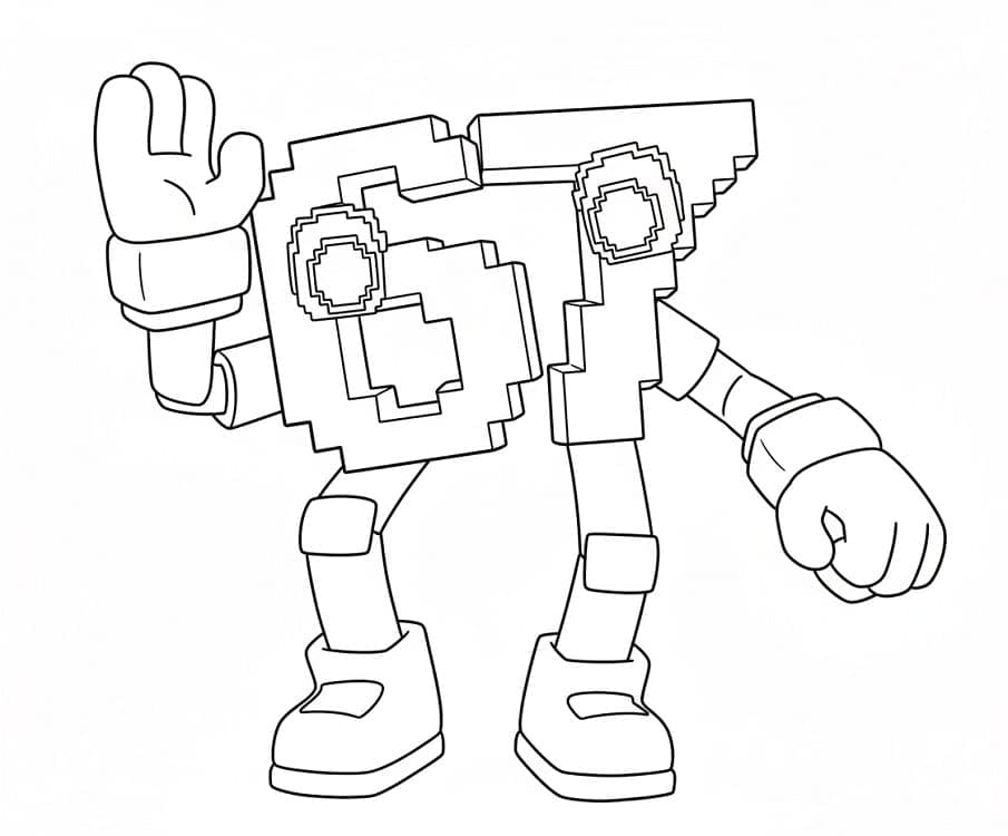 67 Brainrot tegneserie fargelegging