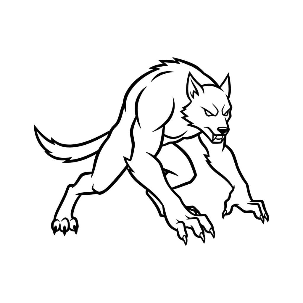 Bøyd Varulv fargeleggingsside
