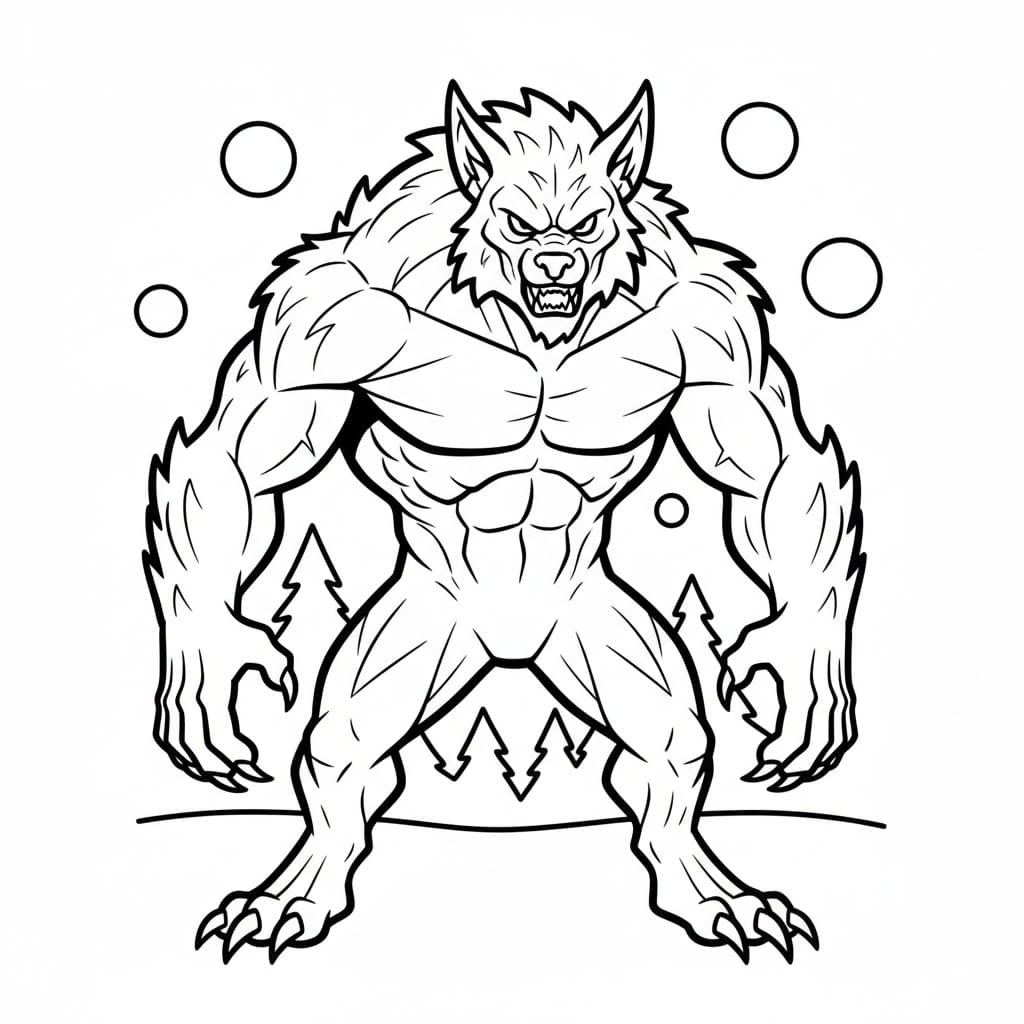 Bred Kropp Varulv fargelegging