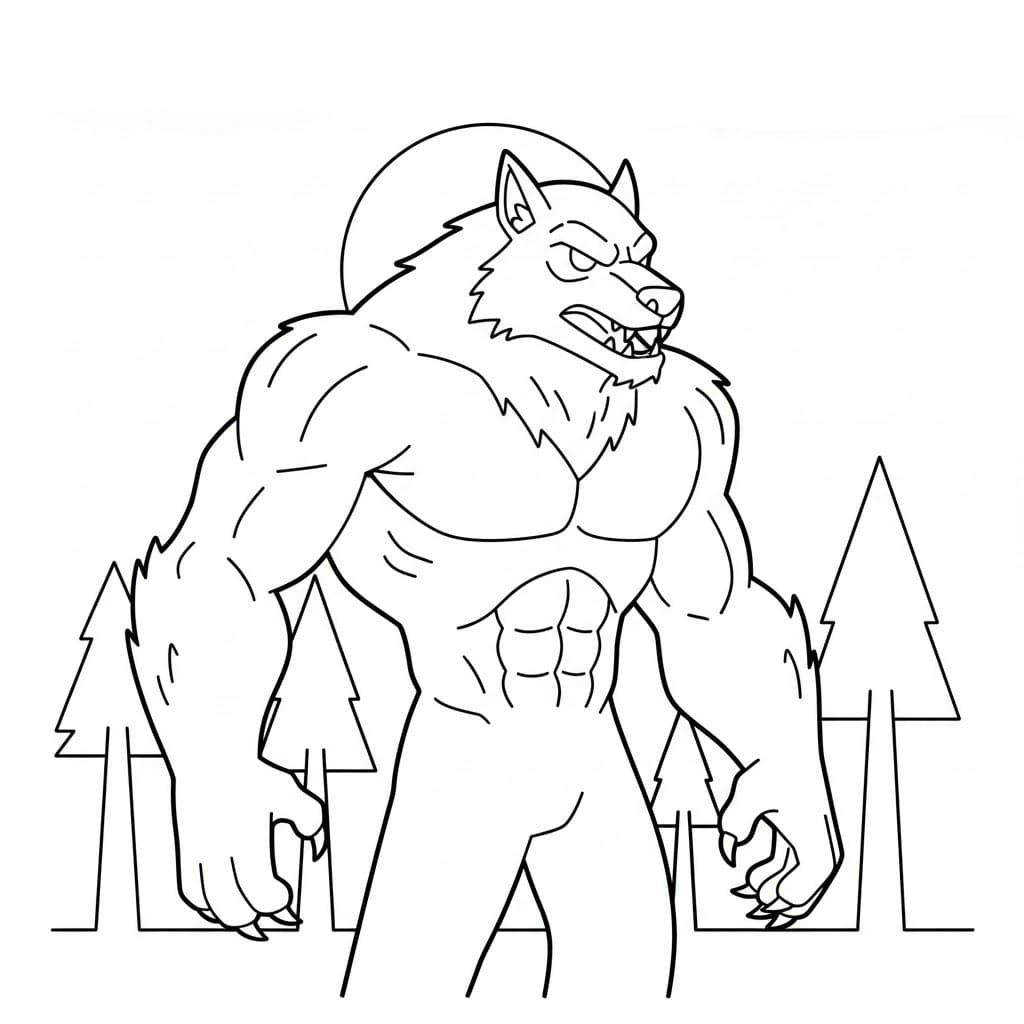 Bred Skuldre Varulv fargelegging
