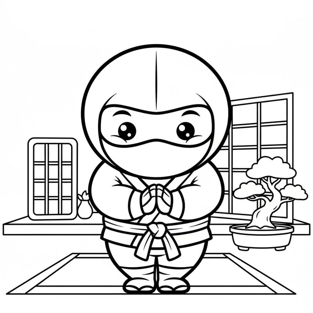 Bukkende ninja fargelegging