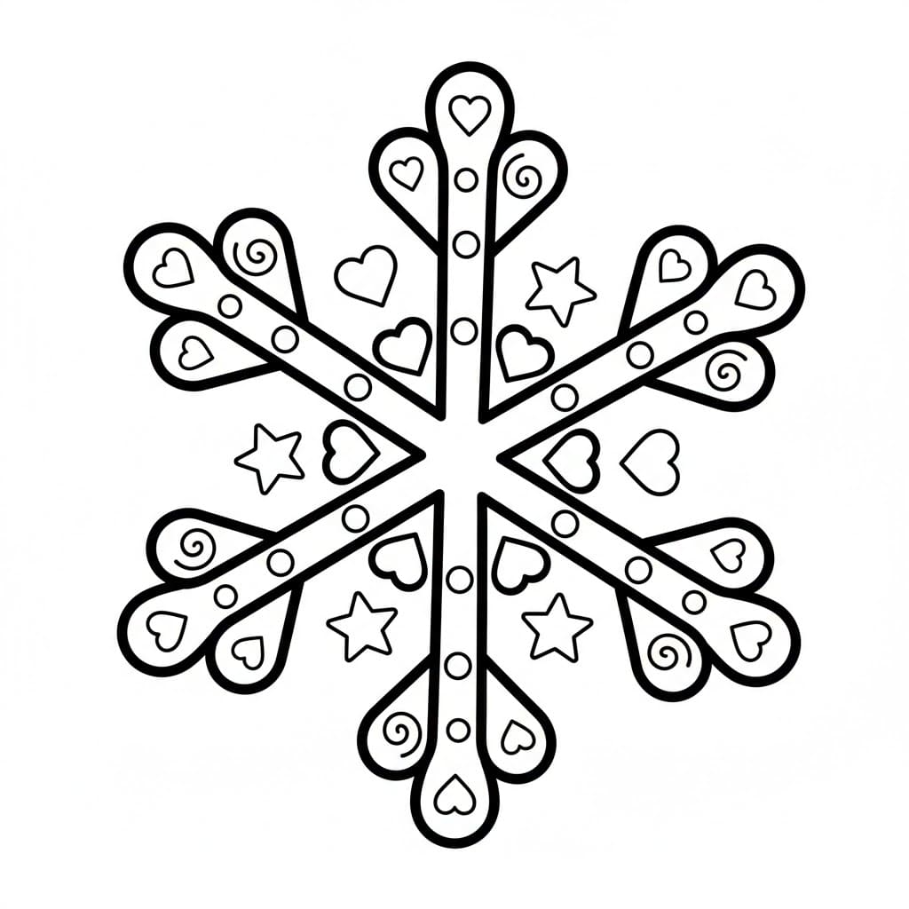 Dekorativt Snøfnugg fargelegging