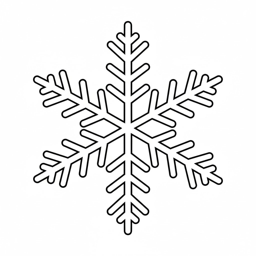 Enkel Dendritt Snøfnugg fargelegging