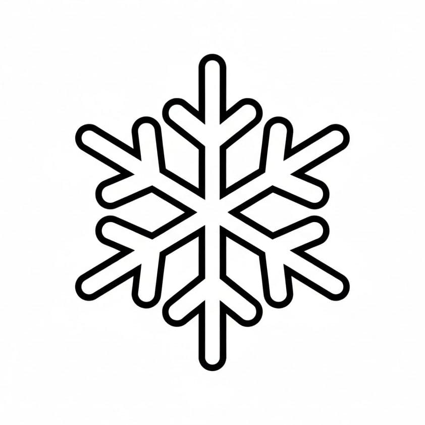 Enkelt Snøfnugg bilde fargelegging