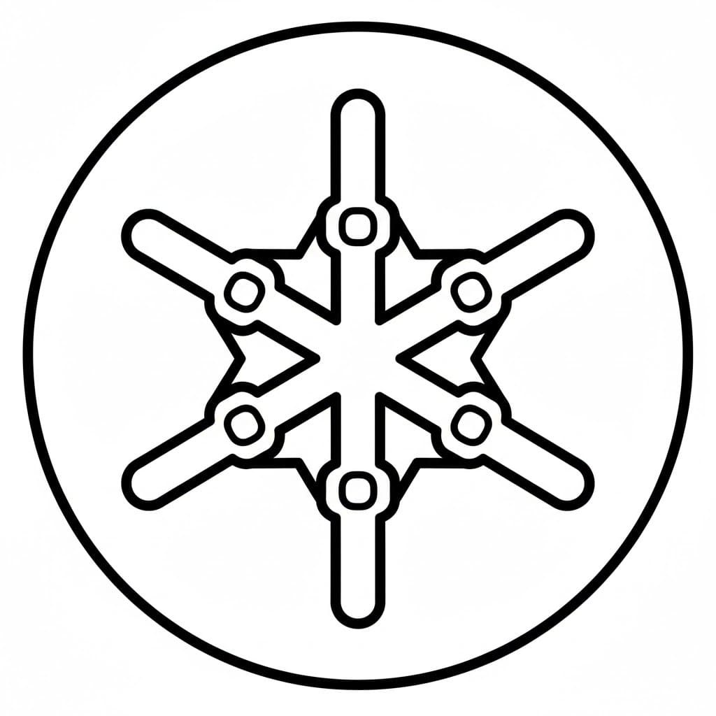 Enkelt Snøfnugg fargelegging