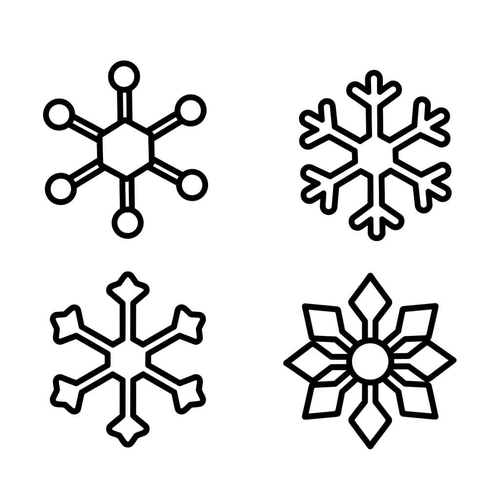 Enkle Snøfnugg fargelegging
